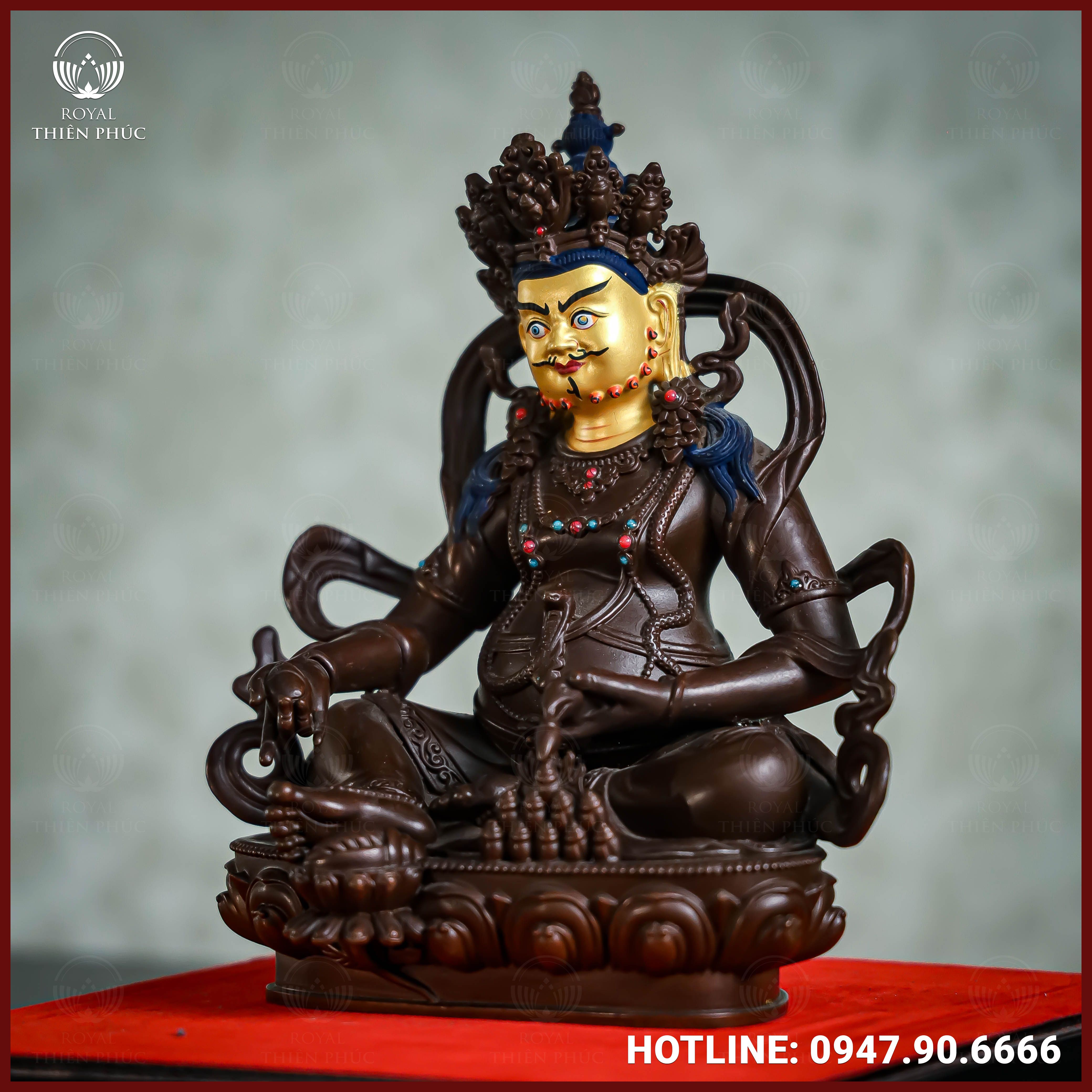Tôn tượng Phật Hoàng Tài Bảo Thiên đồng vàng hun 21cm